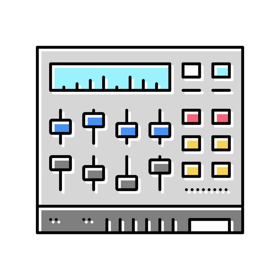 Ilustración de vector de icono de color de equipo de mezclador de sonido