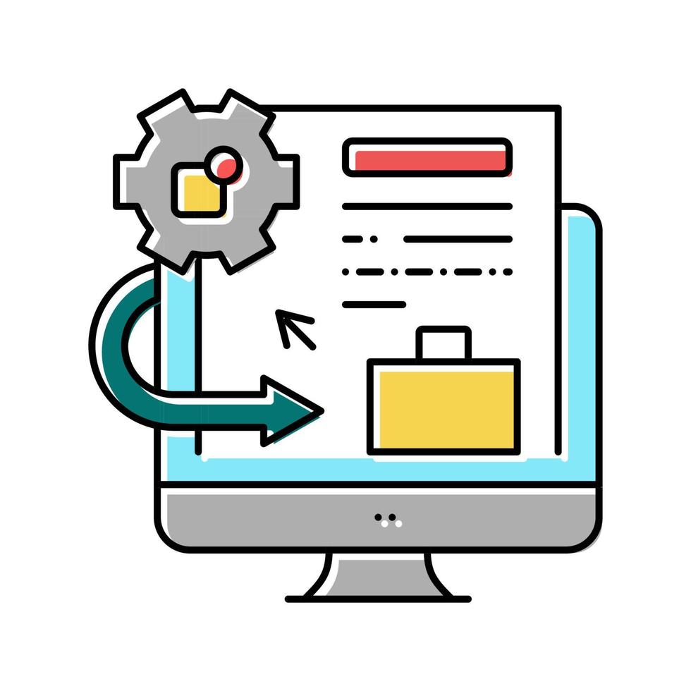 integration system color icon vector illustration
