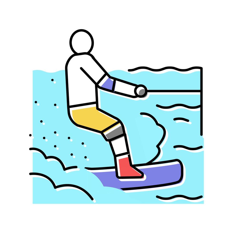 ilustración de vector de icono de color de deporte extremo de wakeboard