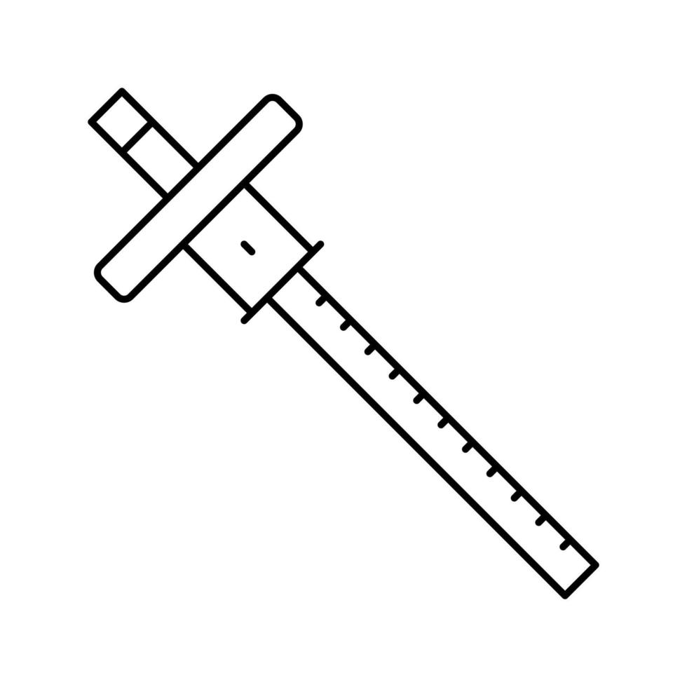 marking gauge carpenter accessory line icon vector illustration
