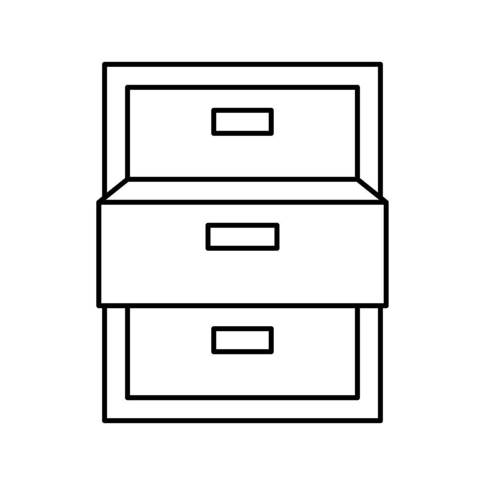 drawer open line icon vector illustration