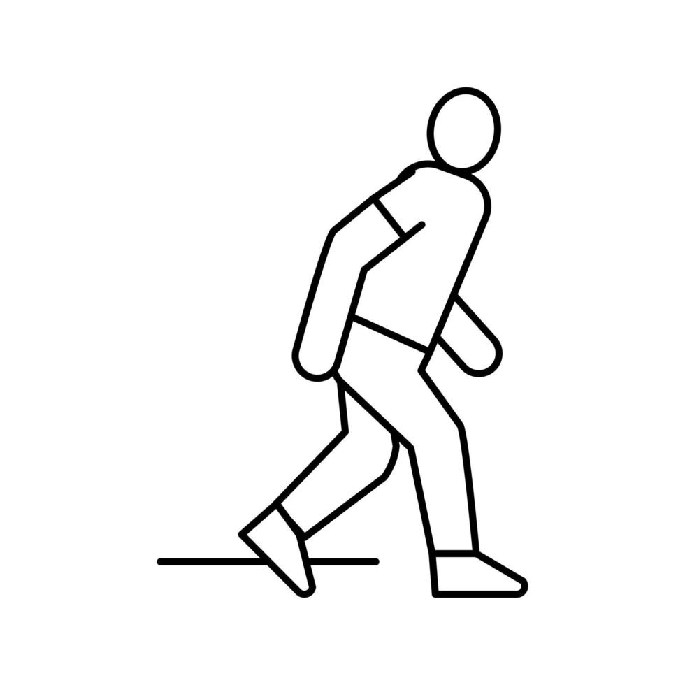 walk people line icon vector illustration