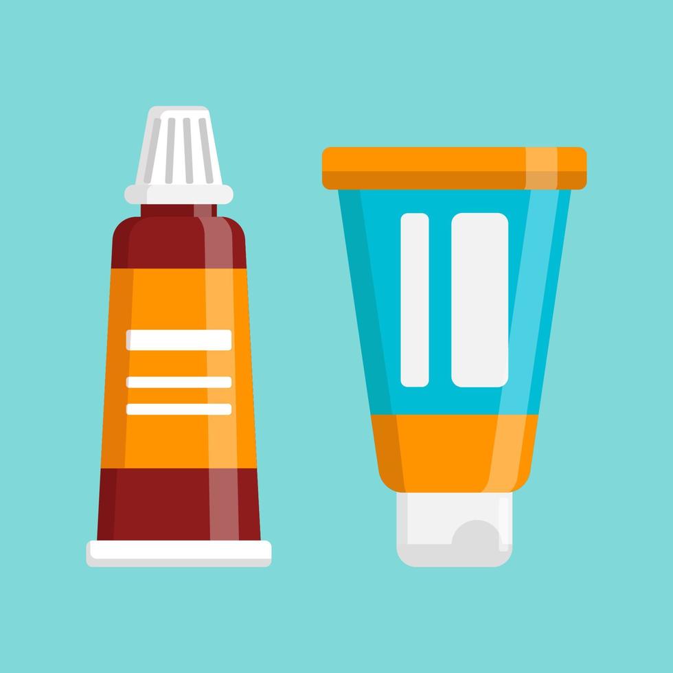 Set of Tubes with ointment or cream. Concept of health and beauty. Vector illustration.