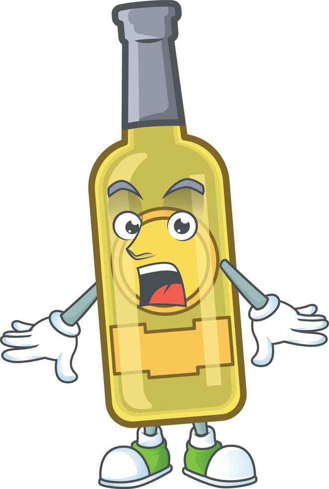 Champagne yellow bottle cartoon vector