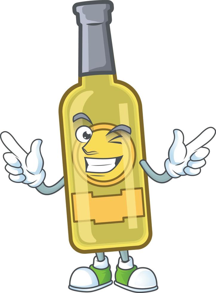 Champagne yellow bottle cartoon vector