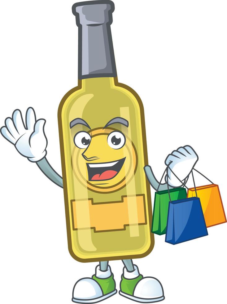 Champagne yellow bottle cartoon vector