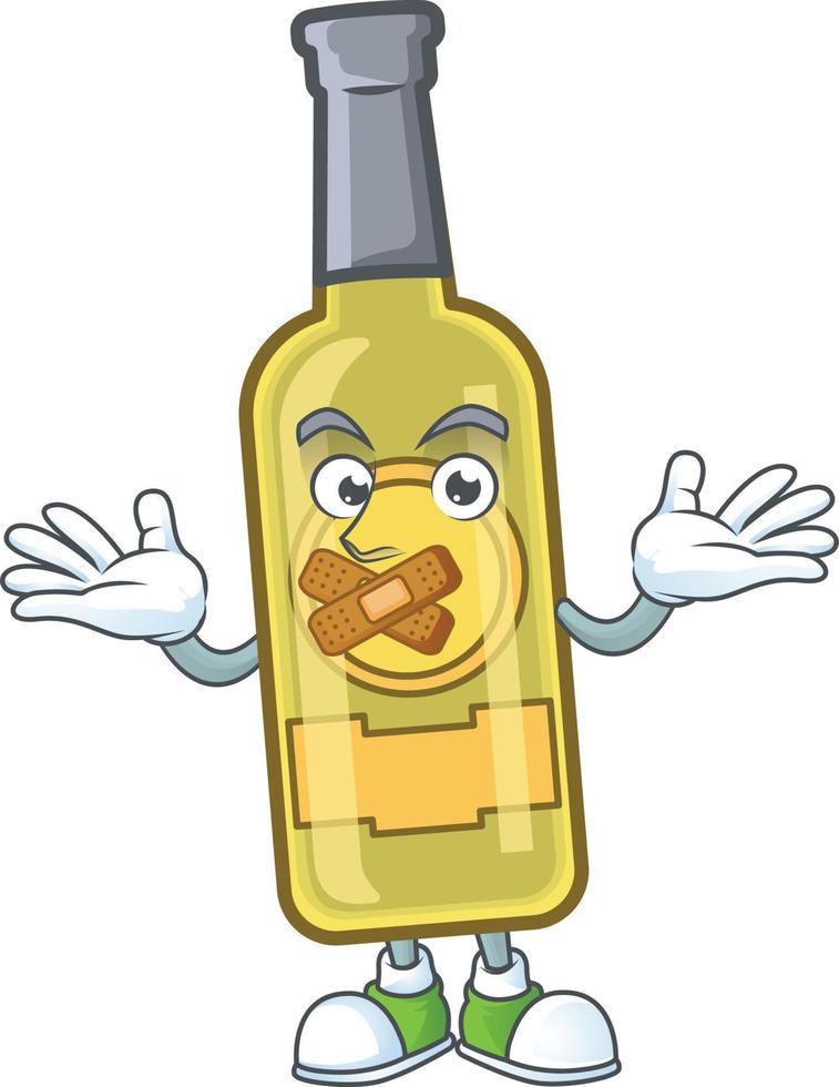 dibujos animados de botella amarilla de champán vector