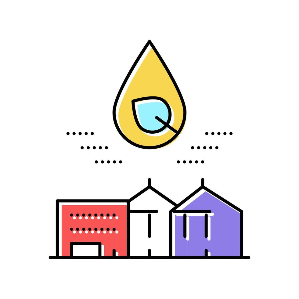 ilustración de vector de icono de color de agua ecológica de la ciudad