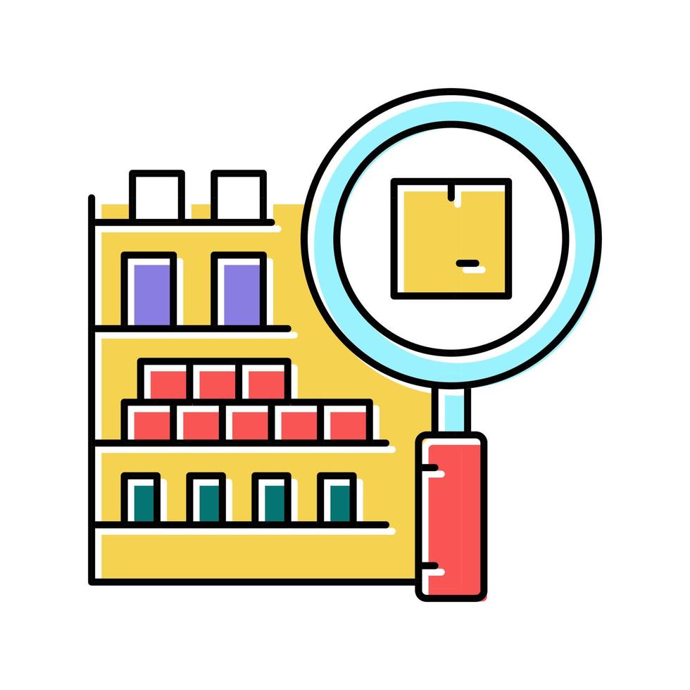 ilustración de vector de icono de color de gestión de inventario