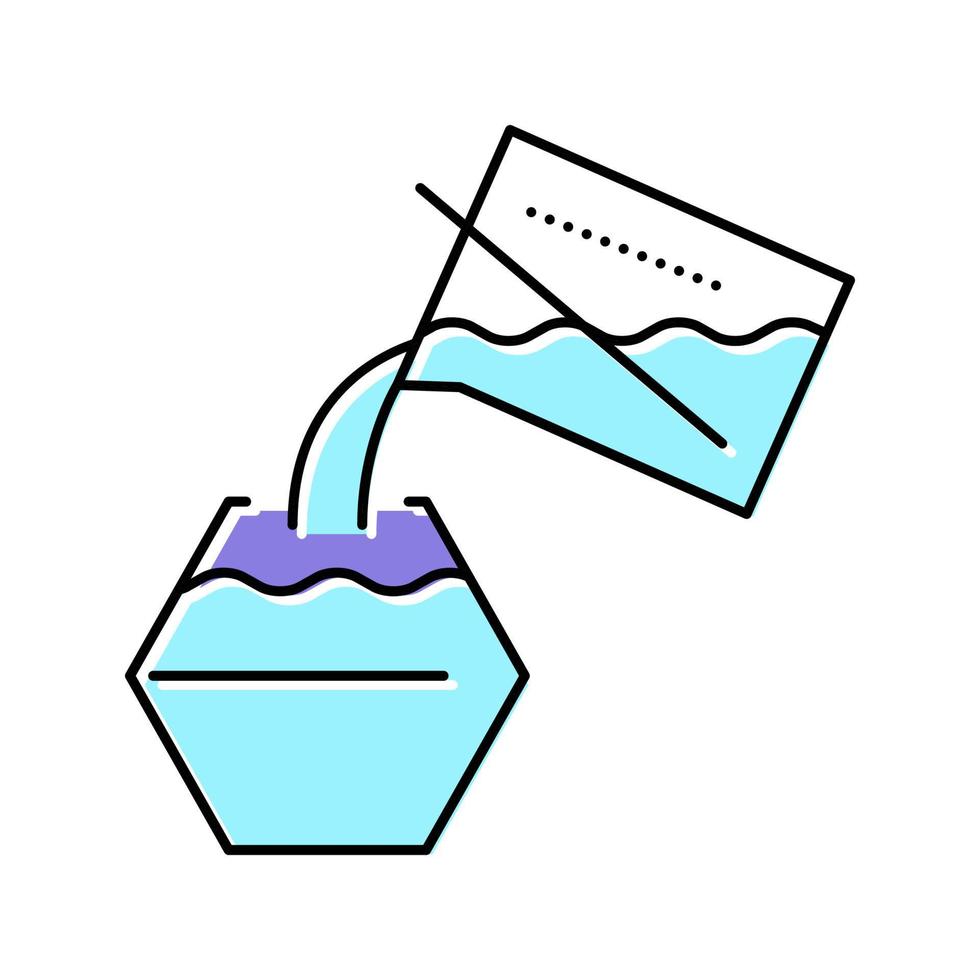 resina de relleno en la ilustración de vector de icono de color de tazón