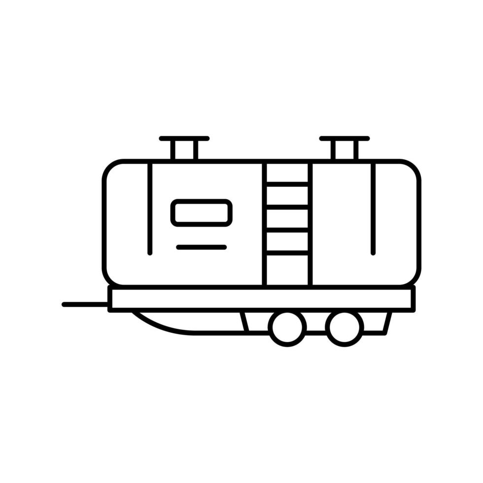 icono de línea de remolque de transporte de gasolina ilustración vectorial vector