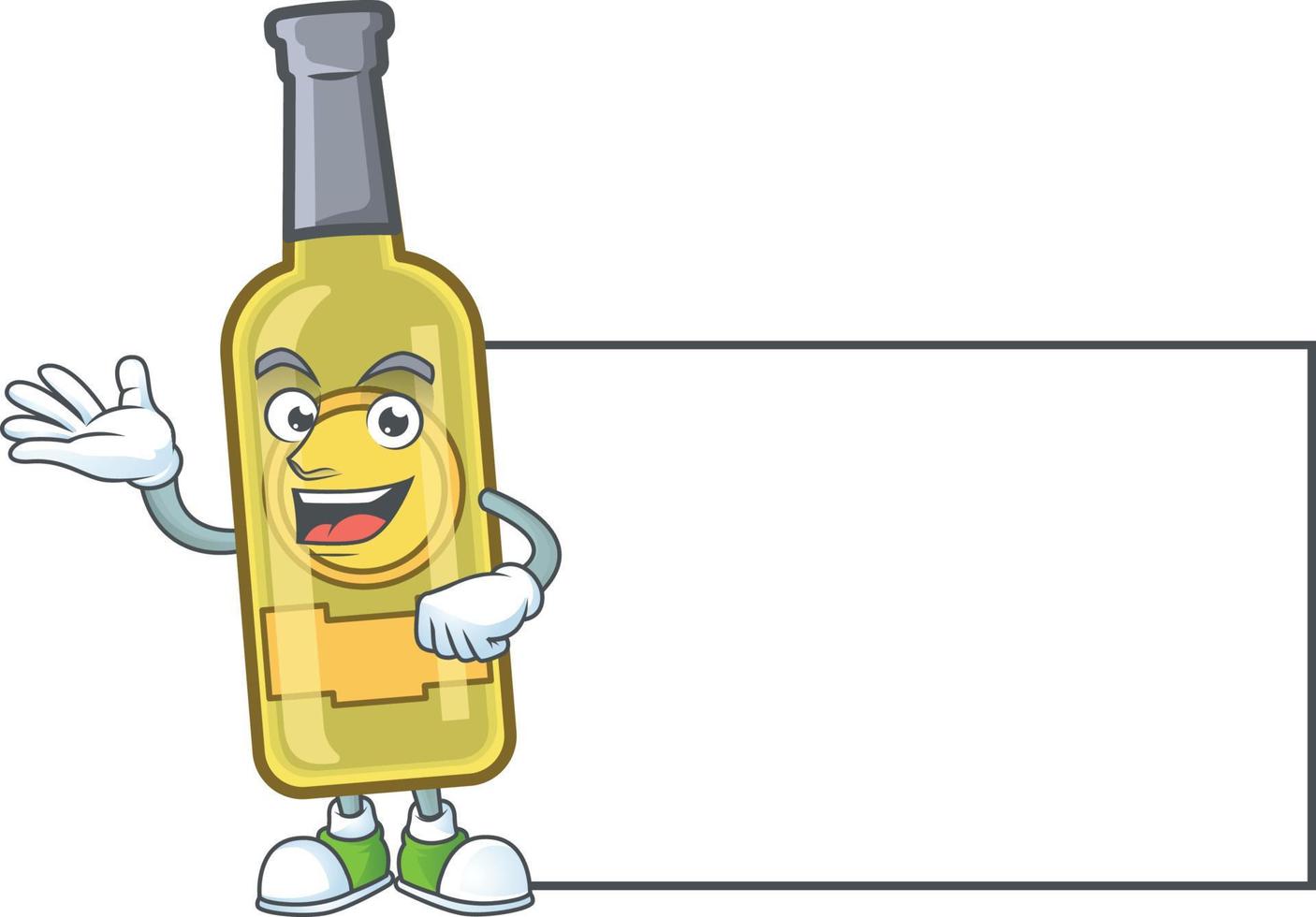 Champagne yellow bottle cartoon vector