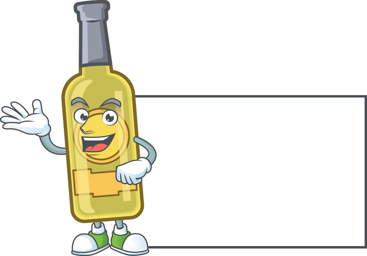 Champagne yellow bottle cartoon vector