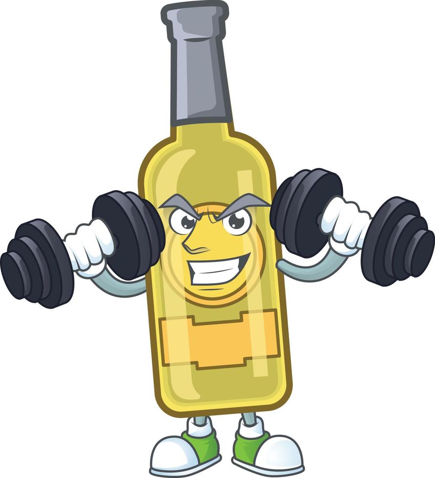 Champagne yellow bottle cartoon vector