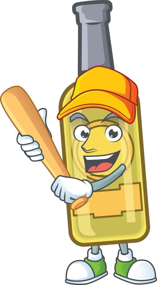 Champagne yellow bottle cartoon vector