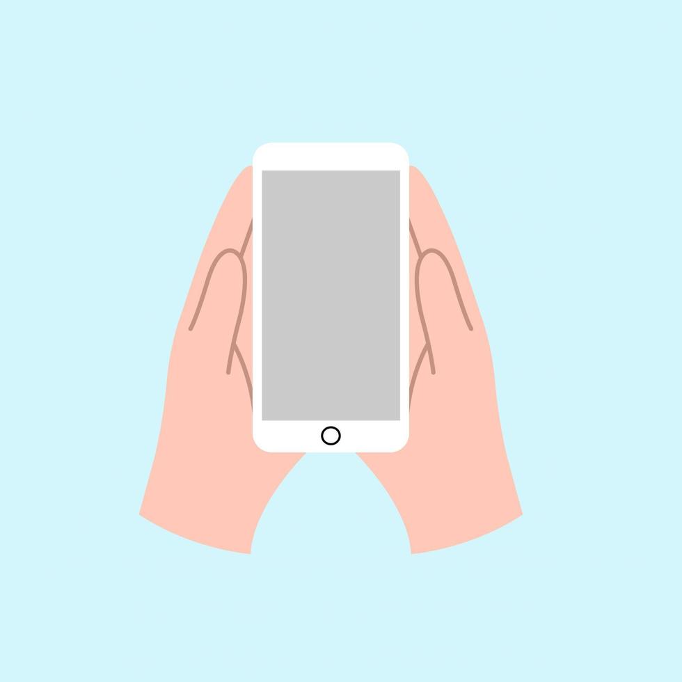 Hand Holding Mobile Phone Illustration vector