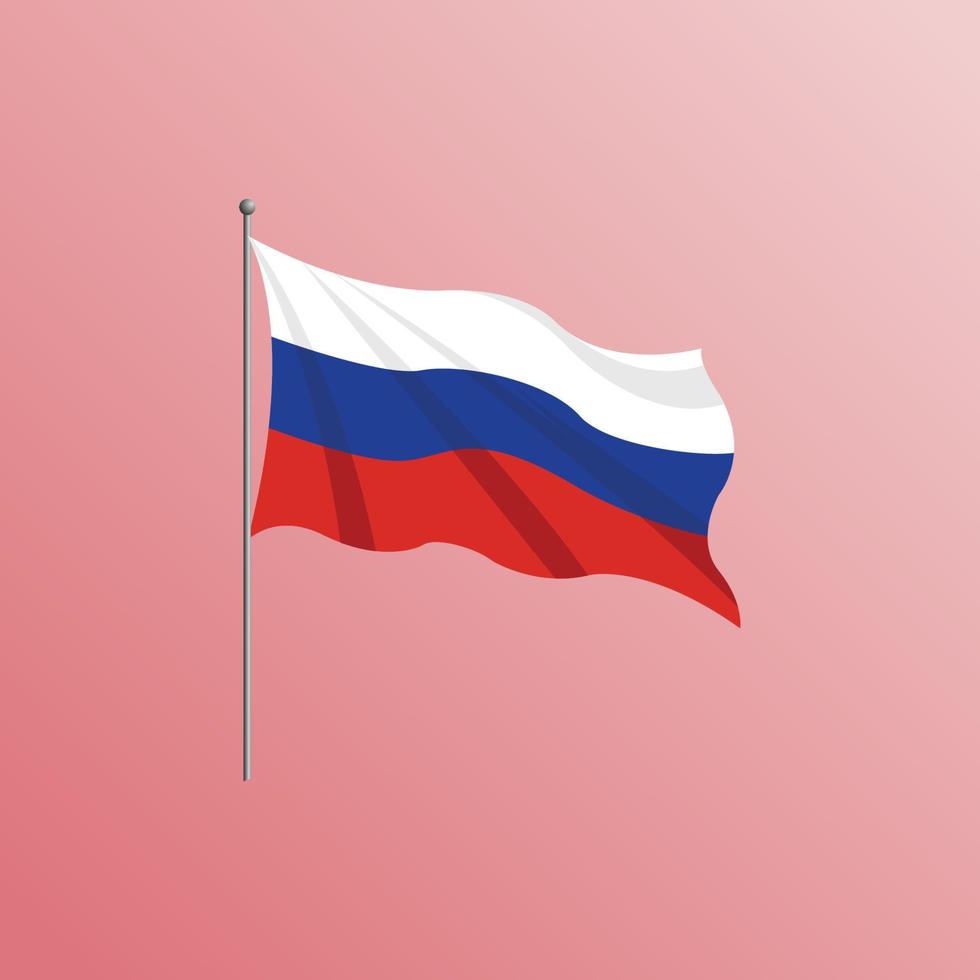 bandera de rusia ilustración vectorial premium vector