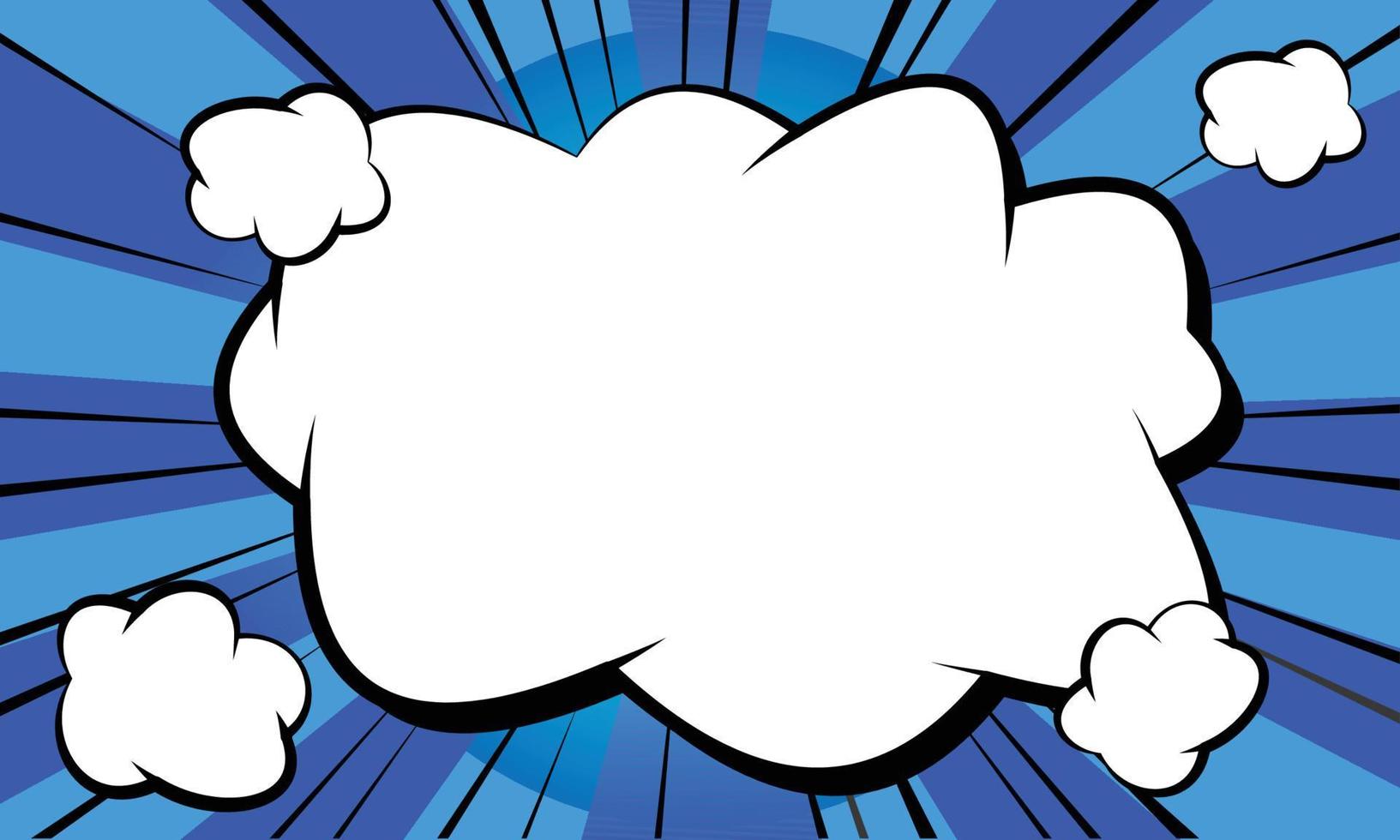 Comic Style Superhero. Sunburst with Cloud Background vector