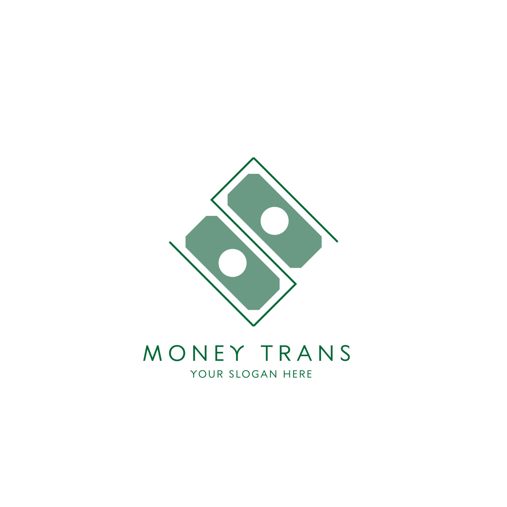 Money transfer logo design illustration. Simple creative symbol idea
