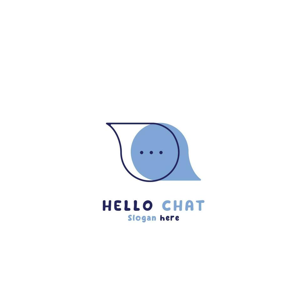 Modern minimalist hello chat logo design illustration. Simple conversation message people bubble social consult word network media app symbol icon vector idea. Modern color clean shape