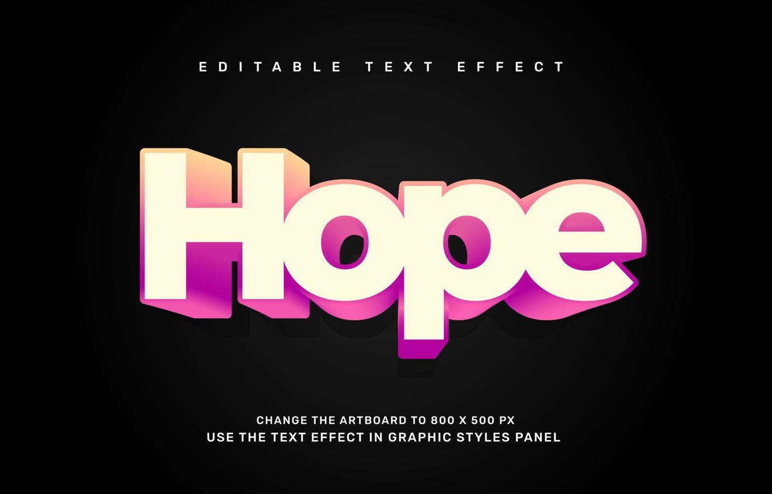 Hope editable text effect vector