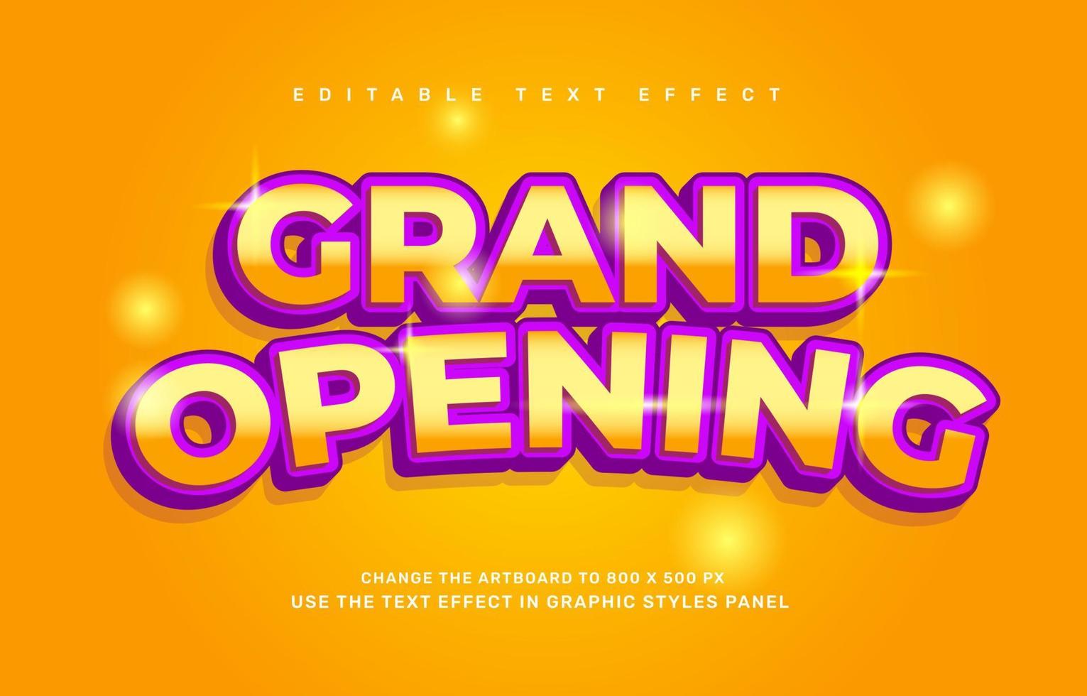 Grand Opening text effect vector