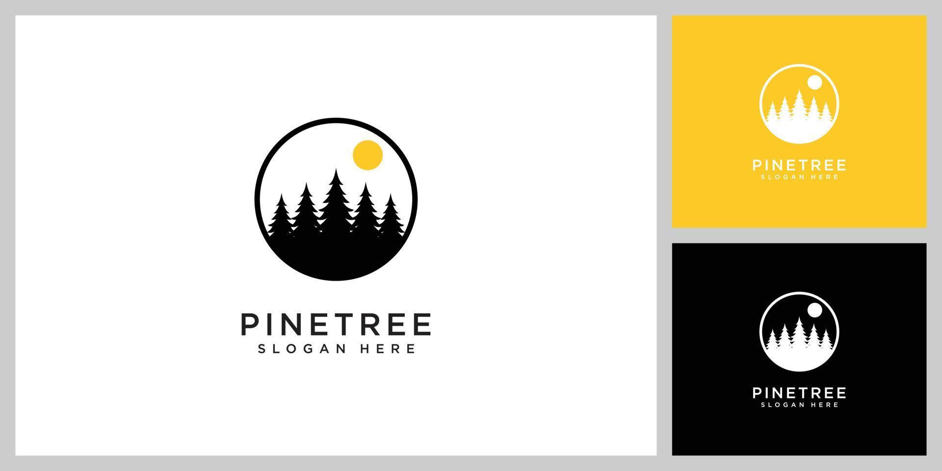 plantilla de diseño de vector de logotipo de árbol de pino