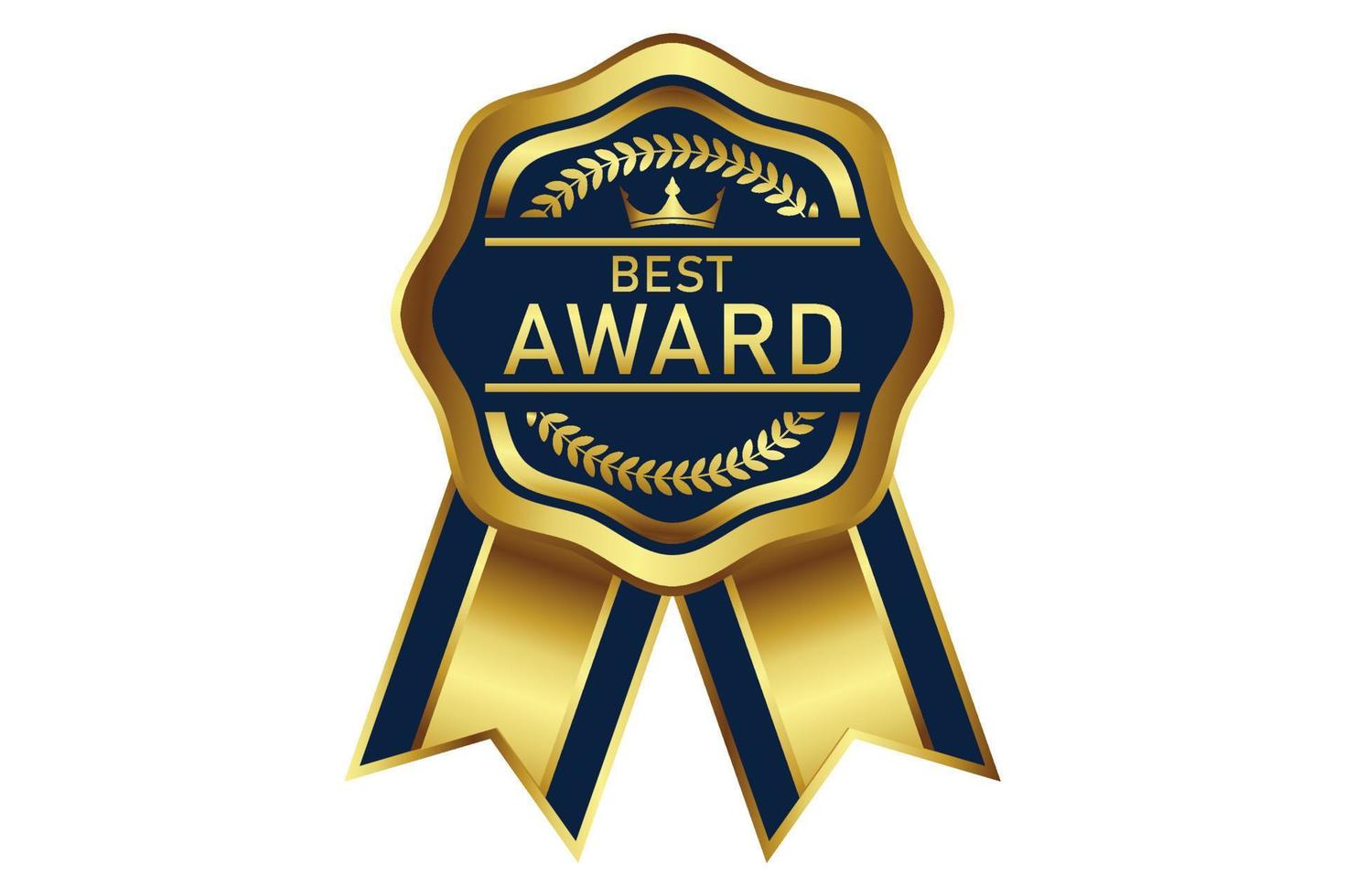 Award badge in gold color vector