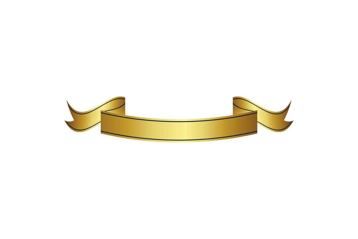 luxury gold reel ribbon badge illustration vector