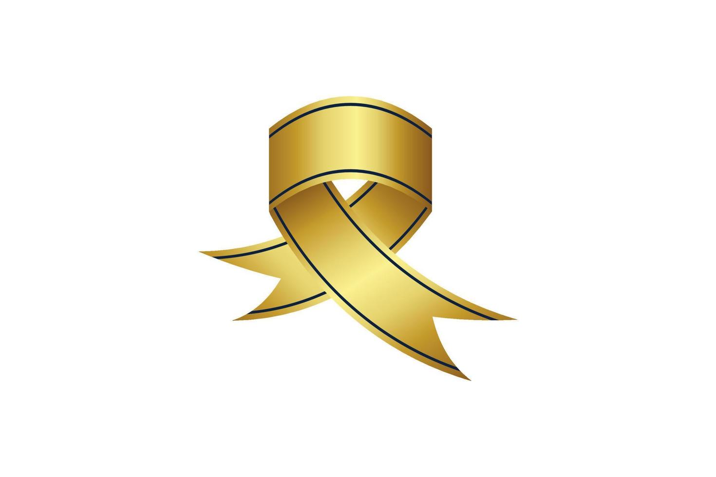 luxury gold reel ribbon badge illustration vector