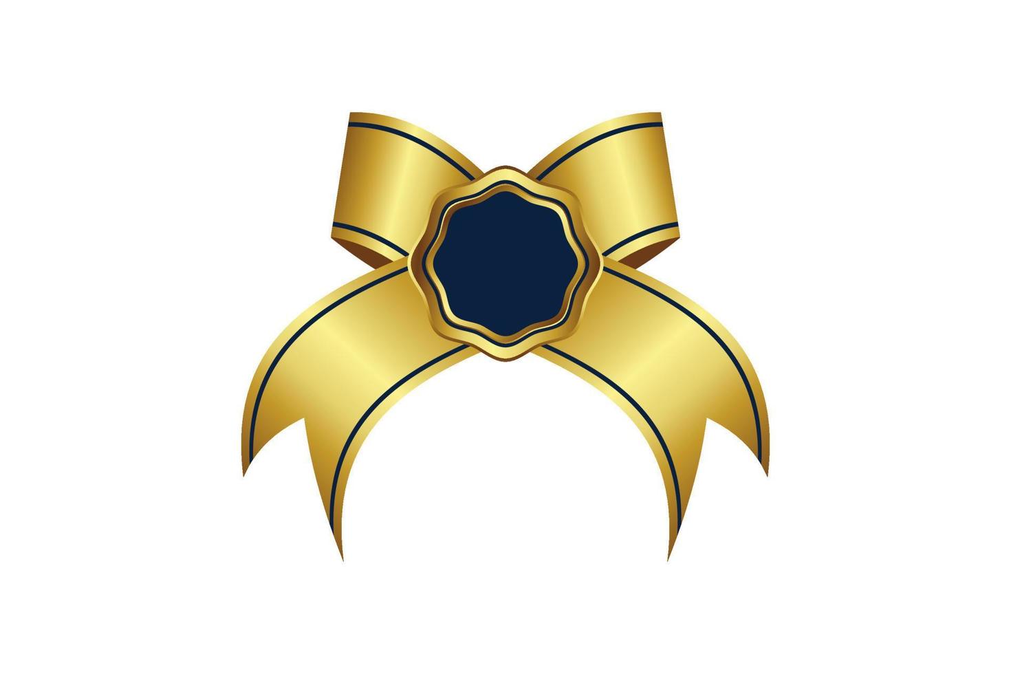 luxury gold reel ribbon badge illustration vector