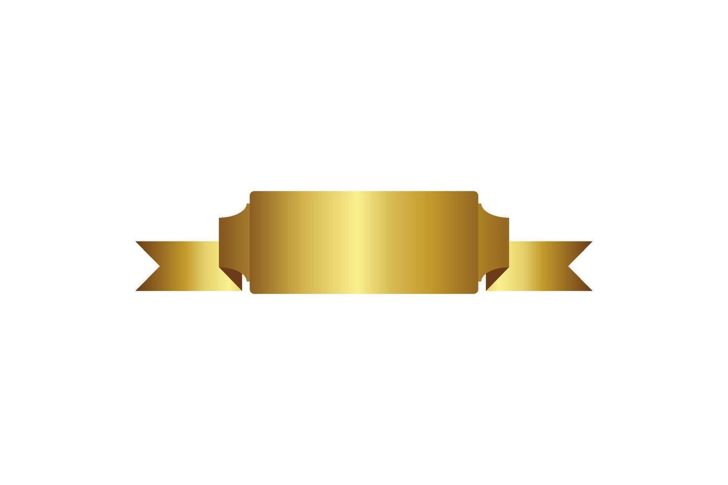 luxury gold reel ribbon badge illustration vector