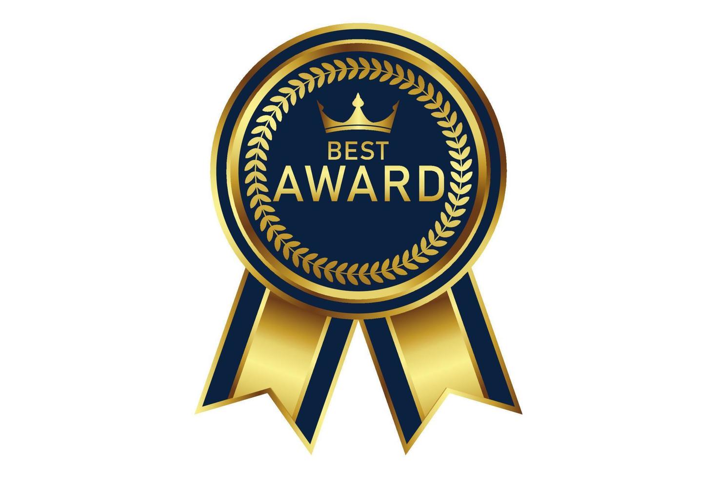 Award badge in gold color vector