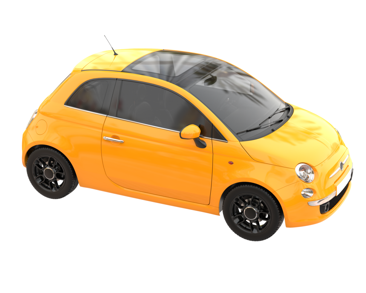 City car isolated on transparent background. 3d rendering - illustration png