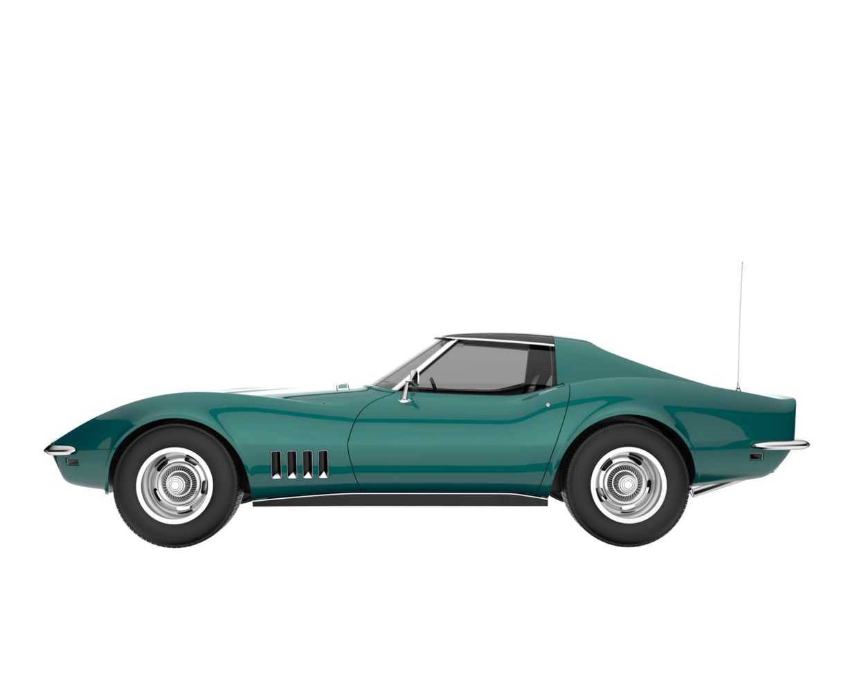 Muscle car isolated on transparent background. 3d rendering - illustration png