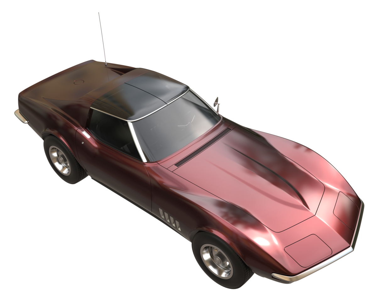 Muscle car isolated on transparent background. 3d rendering - illustration png