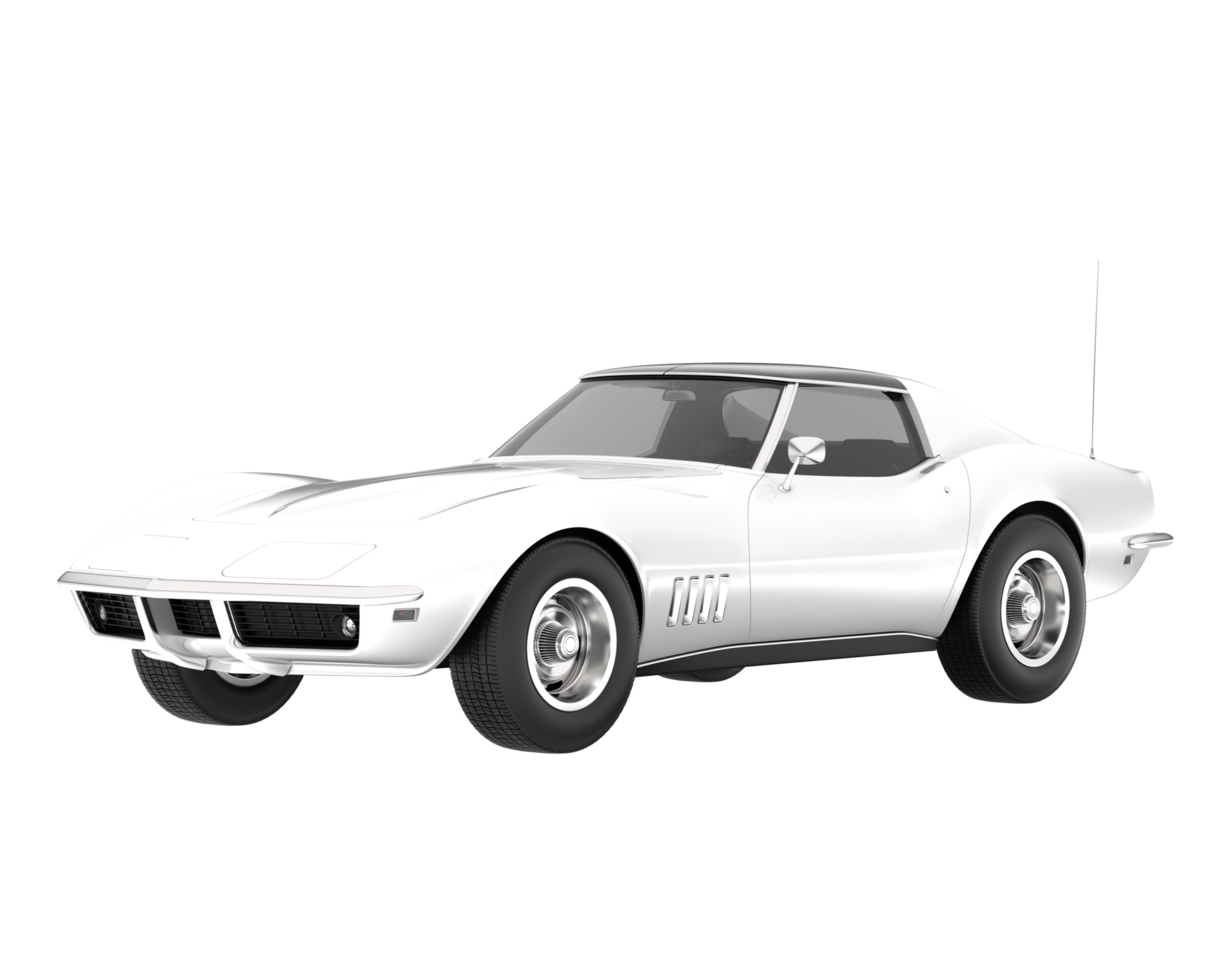 Muscle car isolated on transparent background. 3d rendering - illustration png