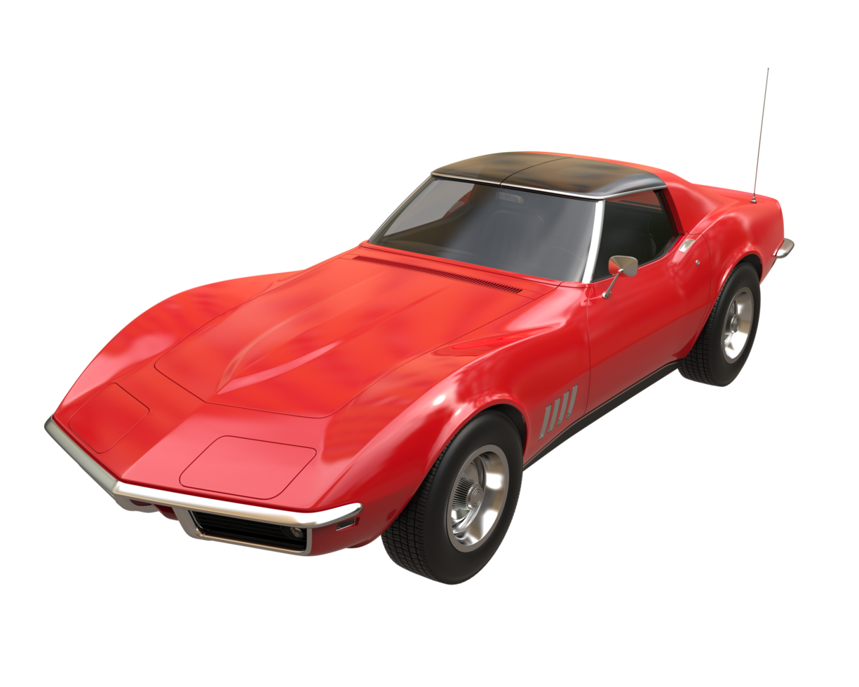 voiture de muscle isolée sur fond transparent. rendu 3d - illustration png