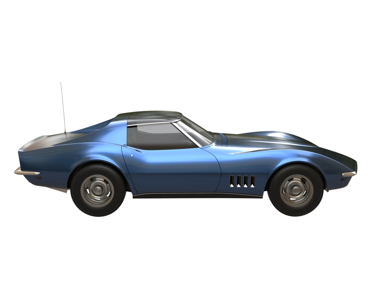 Muscle car isolated on transparent background. 3d rendering - illustration png