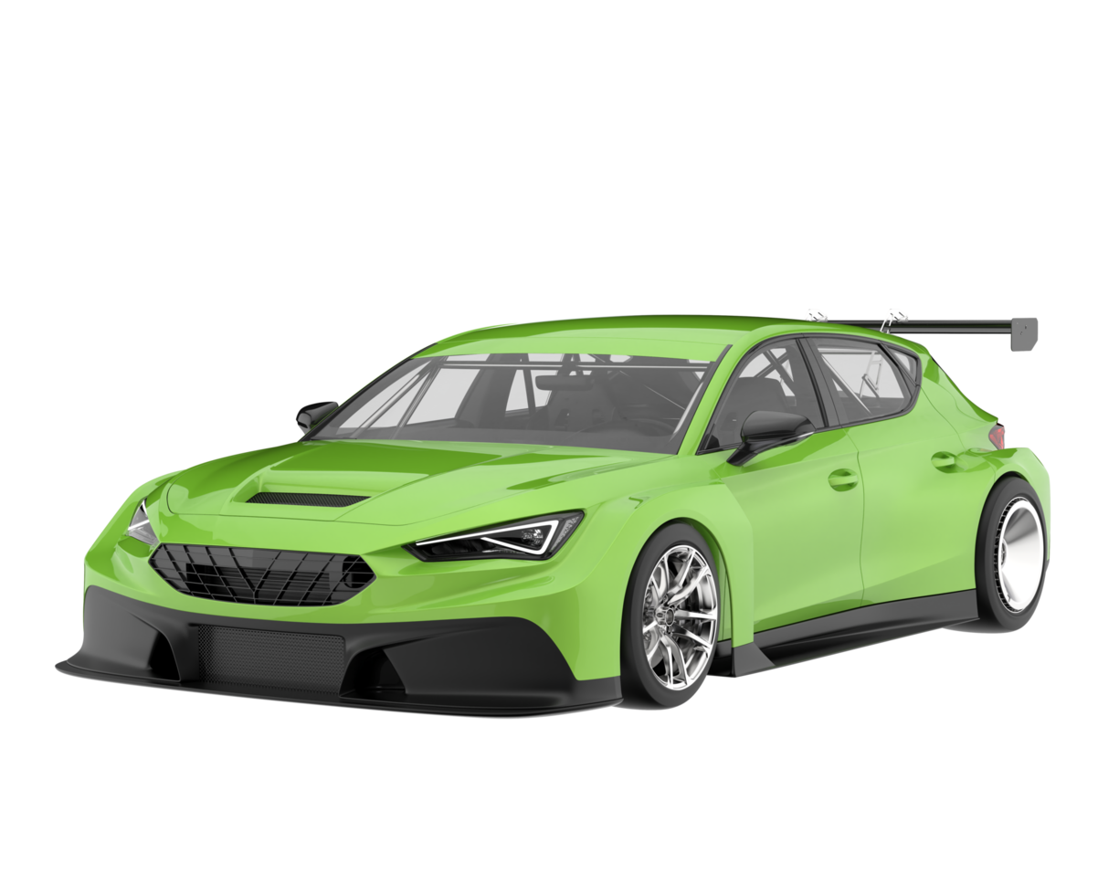 Race car isolated on transparent background. 3d rendering - illustration png