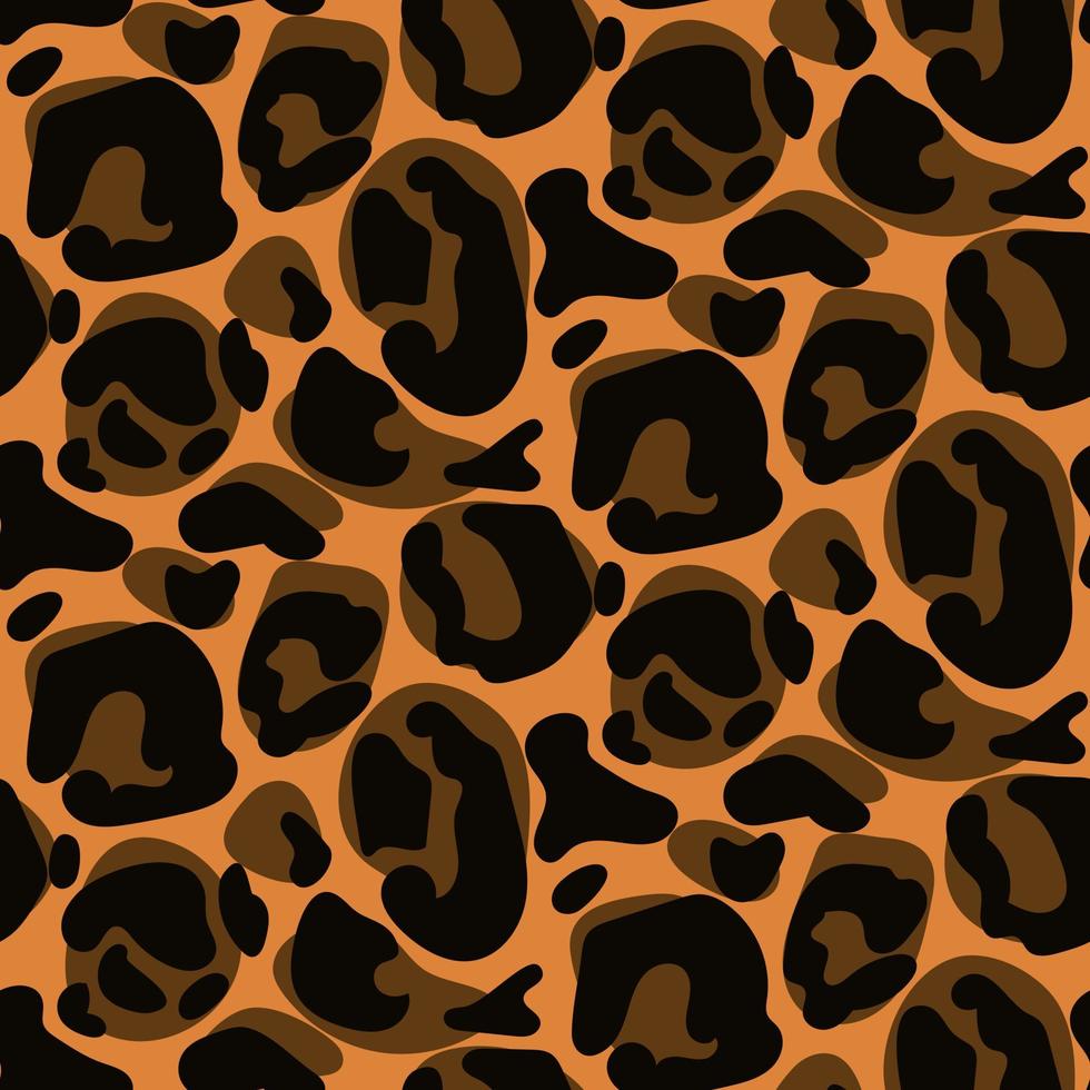 Vector large leopard pattern seamless background, classic print. The skin of a wild cat. Fashion. Spots. Brown uneven spots with different shades. Printing on paper and textiles