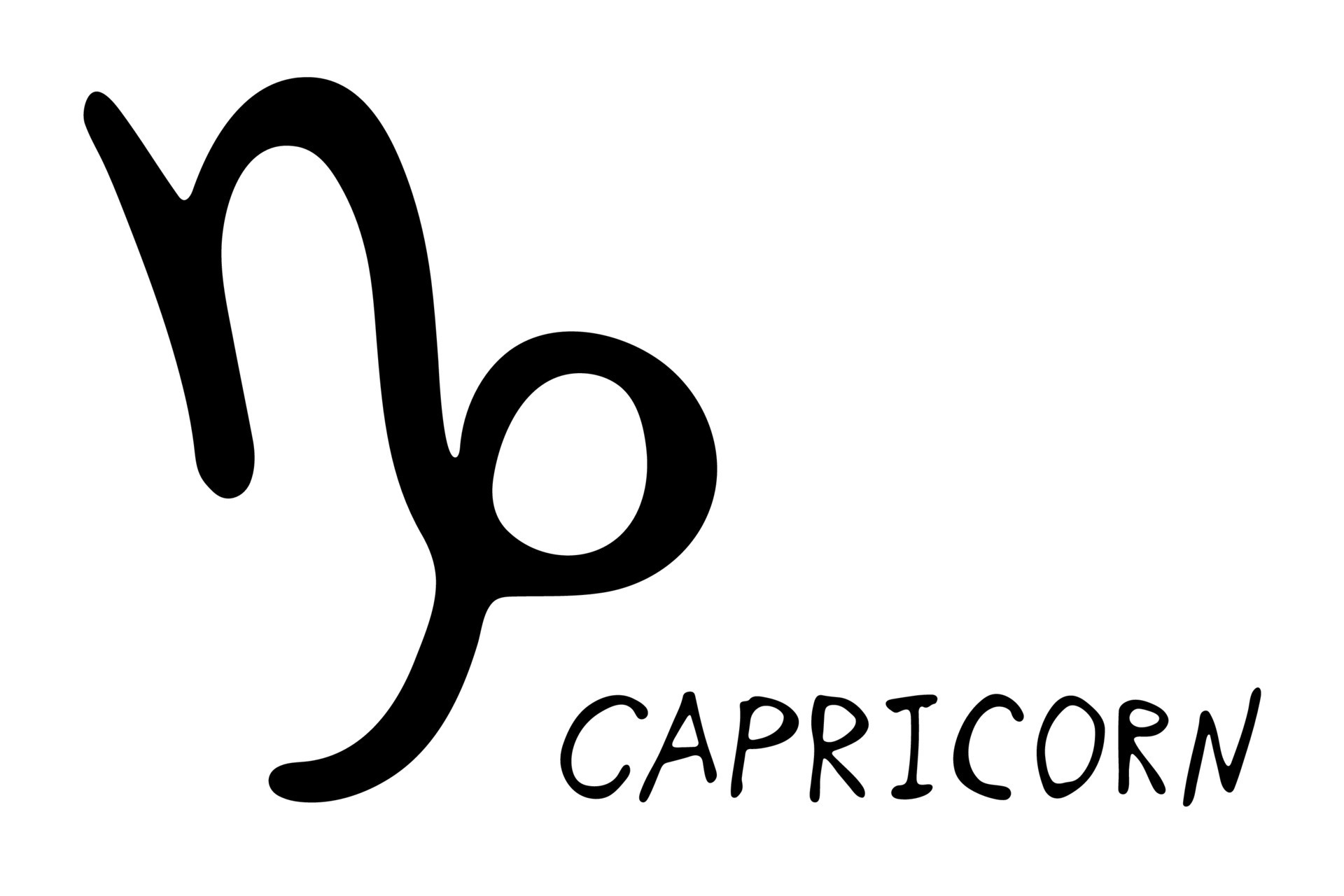 Hand drawn capricorn zodiac sign Esoteric symbol doodle Astrology ...