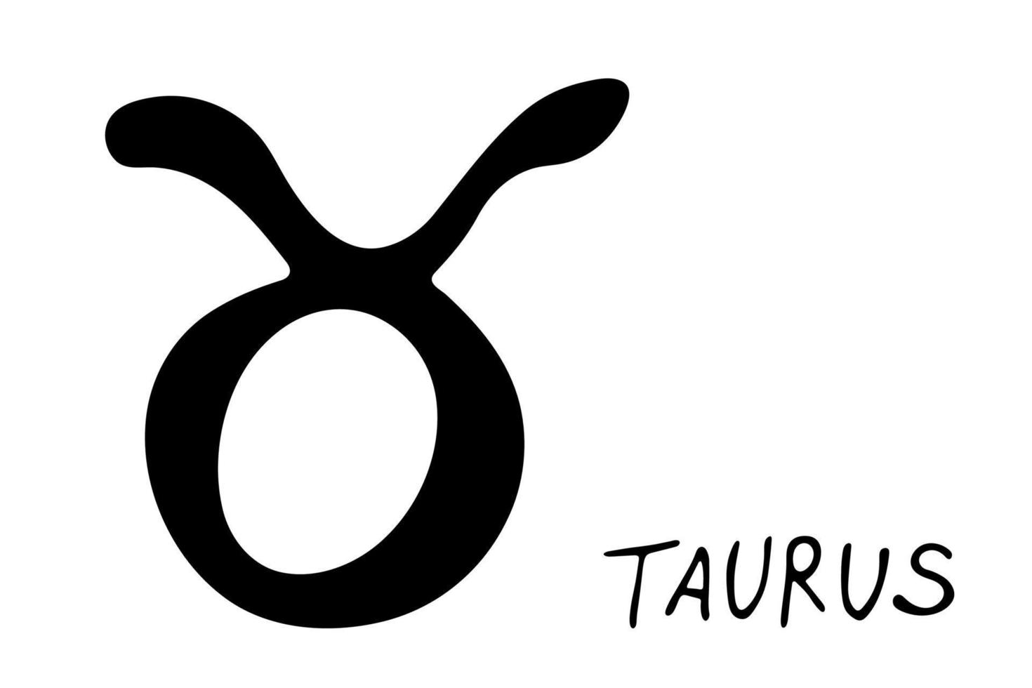 Hand drawn taurus zodiac sign Esoteric symbol doodle Astrology clipart Element for design vector