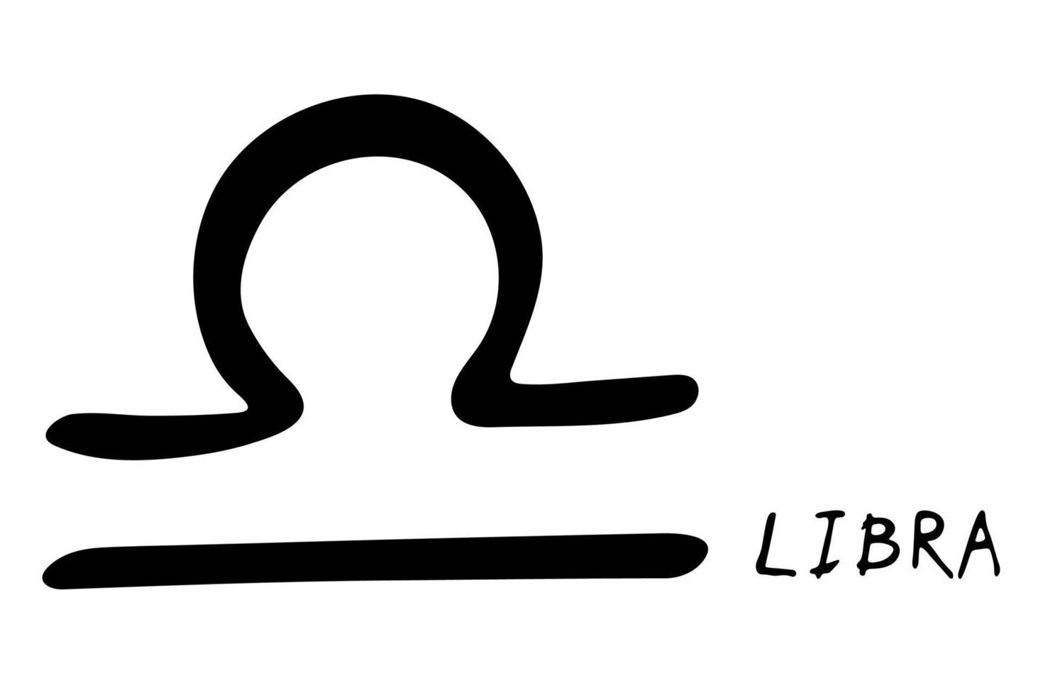 Hand drawn libra zodiac sign Esoteric symbol doodle Astrology clipart