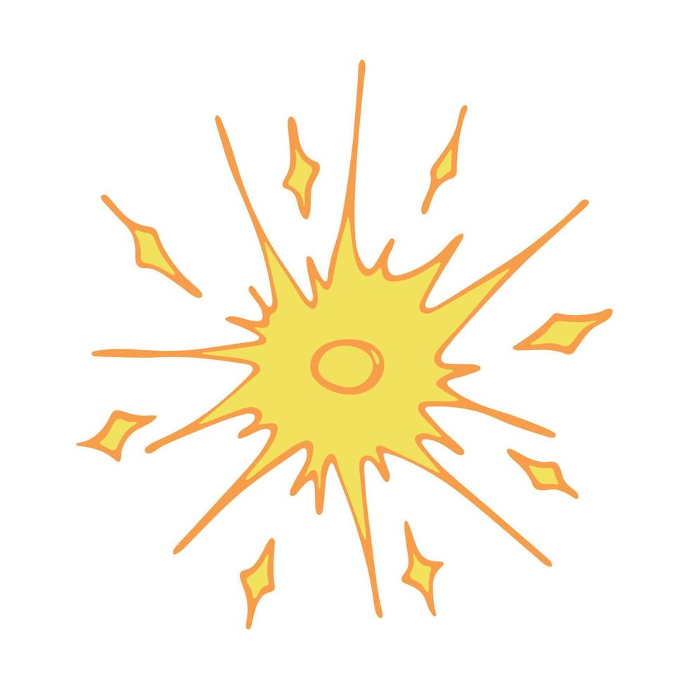 Hand drawn abstract sun symbol. Summer doodle. Single vector element for design