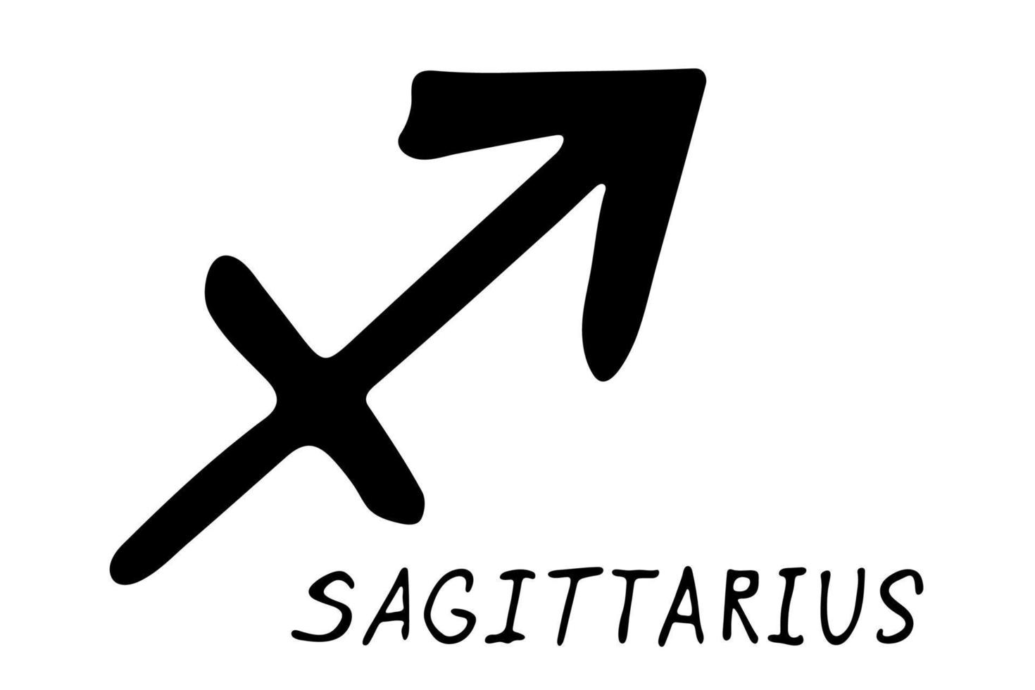 Hand drawn sagittarius zodiac sign Esoteric symbol doodle Astrology clipart Element for design vector