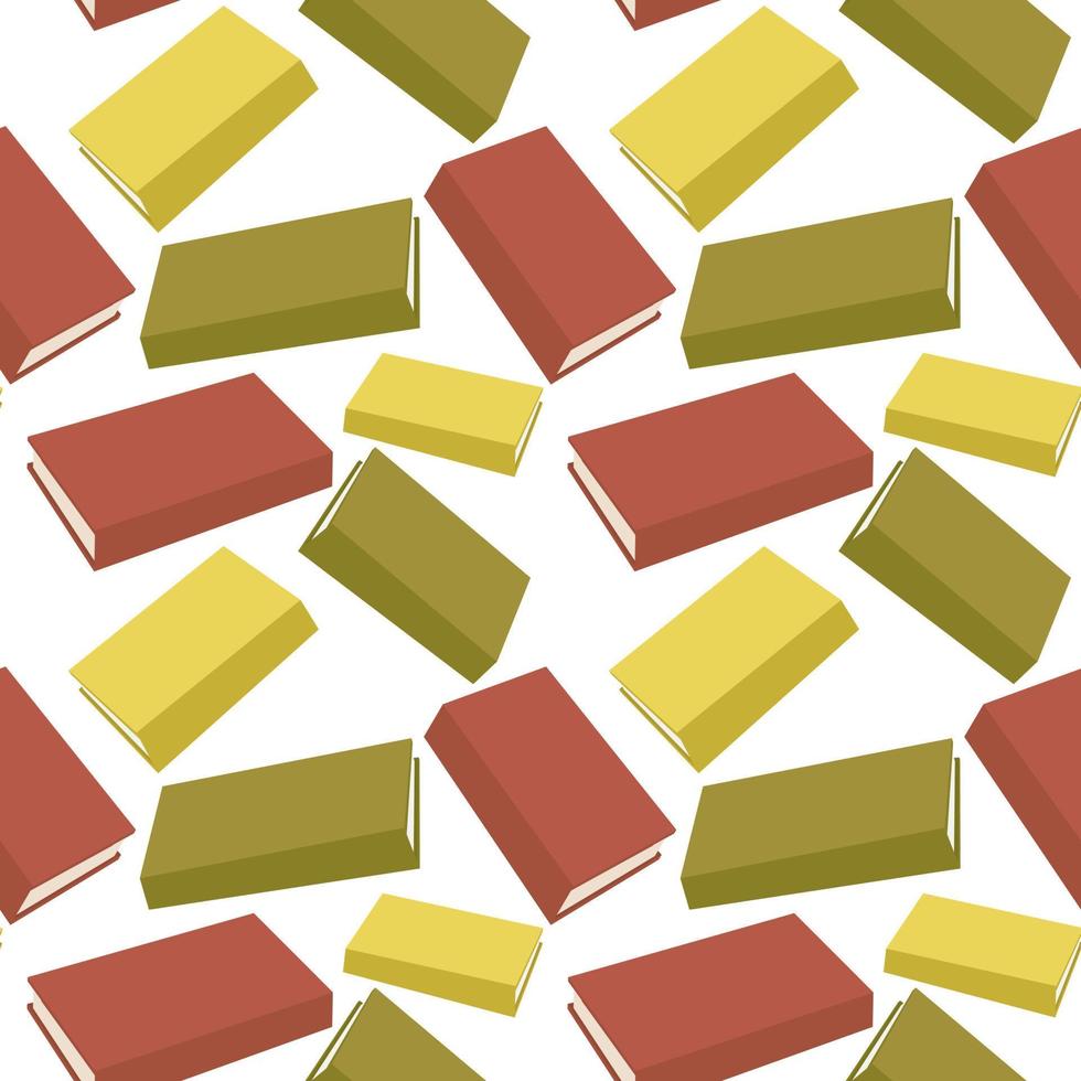 A pattern from color books. Book fair, packaging with books, bright covers. Background for packaging. Congratulations to the graduates of 2023 background postcard. A library of books. vector