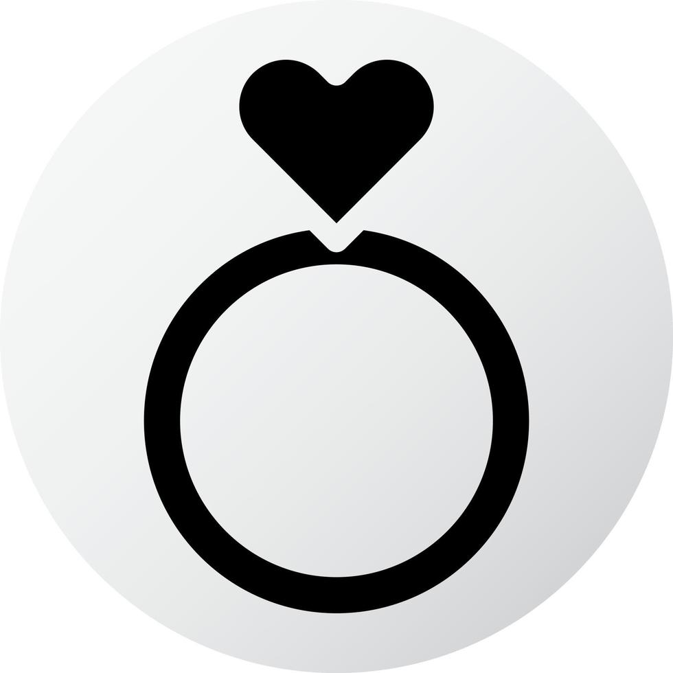 icono de anillo relleno estilo blanco negro ilustración de San Valentín elemento vectorial y símbolo perfecto. vector