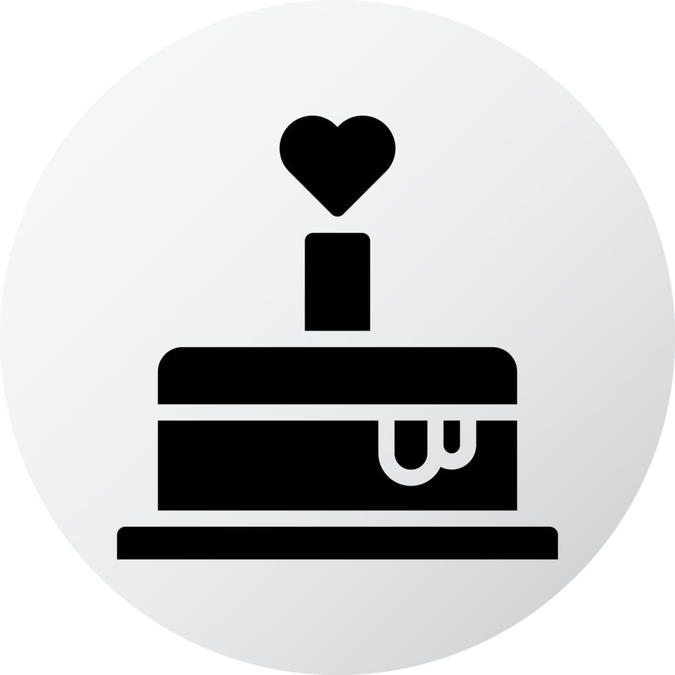 icono de pastel lleno de estilo blanco negro elemento de vector de ilustración de San Valentín y símbolo perfecto.