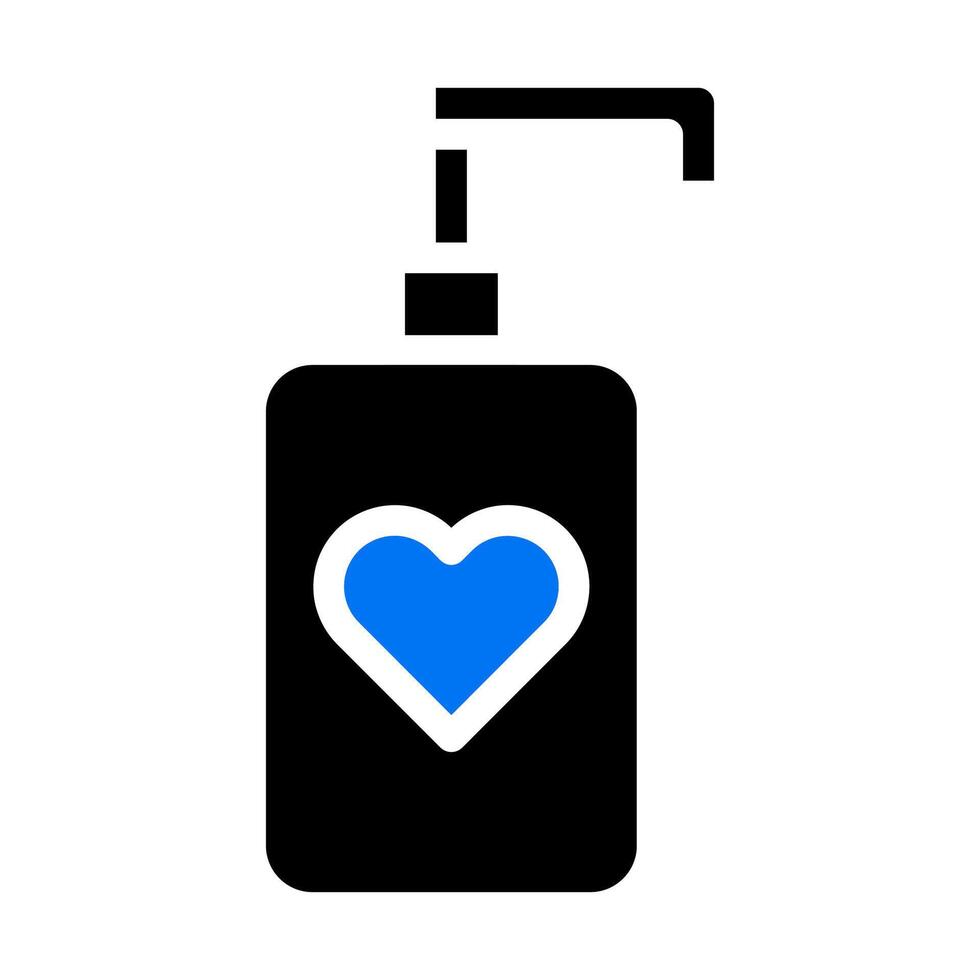 icono cosmético sólido azul negro estilo san valentín ilustración vector elemento y símbolo perfecto.